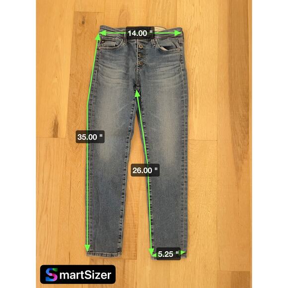 AG for Anthropologie Stevie Ankle Button Up Straight Leg Jeans Size 26 R - Picture 5 of 8